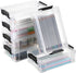 BTSKY 6 Pack Extra Large Capacity Plastic Pencil Box Stackable Clear Pencil