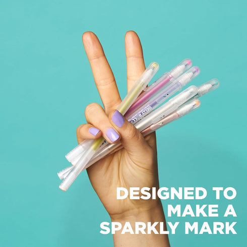 SAKURA Gelly Roll Stardust Clear Glitter Gel Pens - 6 Pack Bold Point Ink for Lettering, Drawing, Invitations &