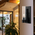 1-Light Dimmable, 65000104 GLOBE Electric Wall Sconce, Matte Black, Clear Glass Shade, Modern Industrial