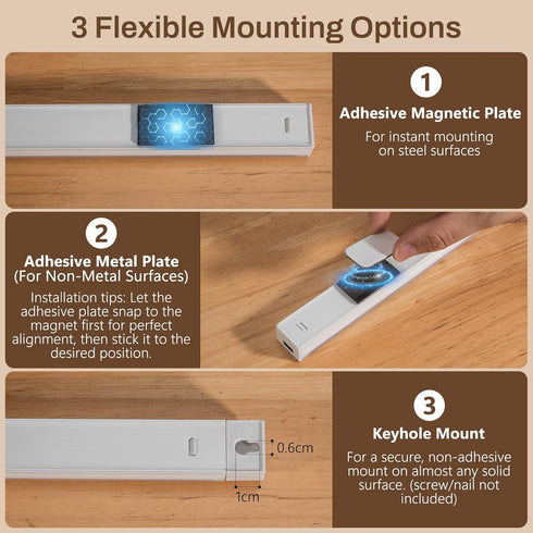 12 3 Dimming, Closet, (2 Pack) DWEPTU Rechargeable Motion Sensor Light Indoor, LED Under Cabinet Lighting with Modes