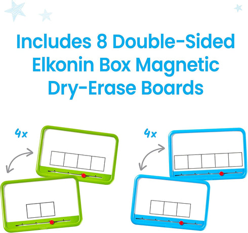 hand2mind Elkonin Boxes Magnetic Dry Erase Boards Set, Phonemic Awareness Materials for Kindergarten Phonics