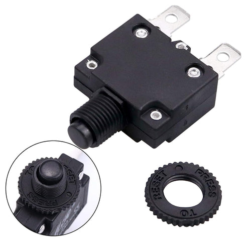 6 Amps Thermal Circuit Breakers 125/250V AC 32V DC Push Button Manual Reset Overload Protector Switch 5 Pack