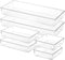 Voova 6 Pack Plastic Drawer Organizers Set - 3-Size Kitchen and Office Desk Drawer Organizer Trays, Clear