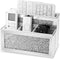 SWTHONY Mirrored Remote Control Holder, Crushed Diamond Wall Mount Caddy for Phone, Pad, Pen, Pencil, and Remote