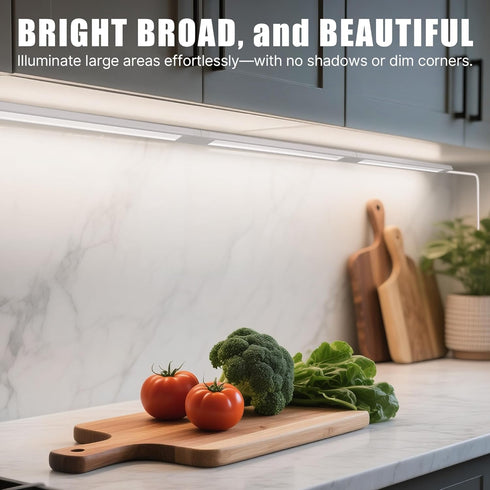 4 14inch 6500k Counter 110V Pcs Plug in Under Cabinet Lighting for Kitchen, Bright White LED Under Wired Lights