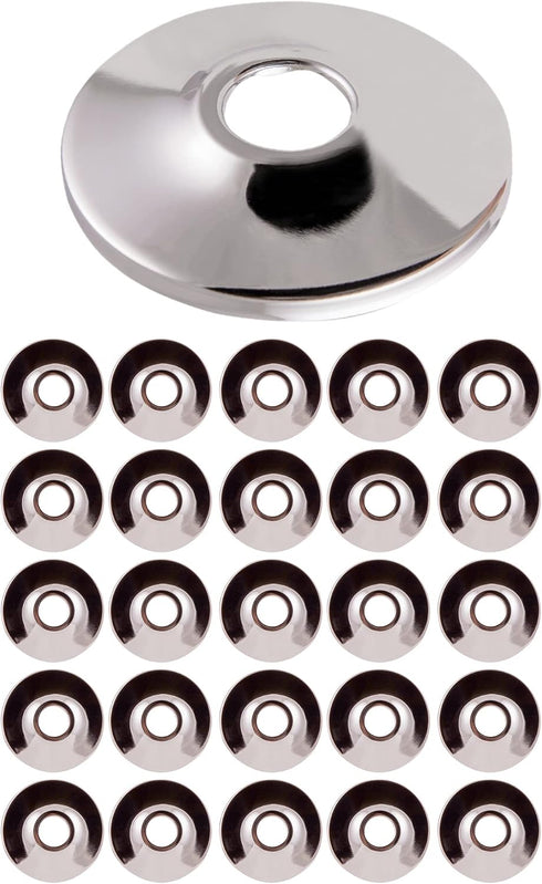 F-25334-25 1/2 inch IPS Sure Grip Flange Escutcheon Plate for Steel Tubing, Shallow, Chrome (Pack of 25)