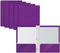 Better Office Products 25-Pack Glossy Purple Paper Folders with Prongs, Letter Size, 8.5 x 11-Inch