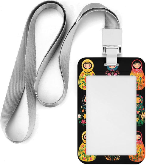 Generic Matryoshka Russian-Nesting Doll Retractable ID Badge Holder Vertical Card Holder with Lanyard