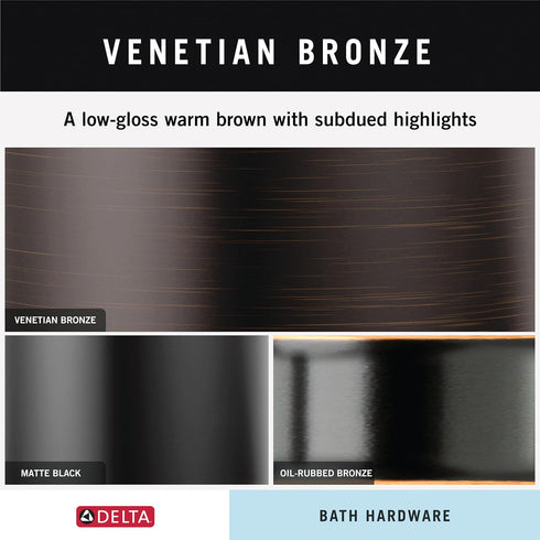 Delta VES50-VBR Vessona Wall Mount Toilet Paper Holder, Spring-Loaded Bath Hardware Accessory in Venetian Bronze