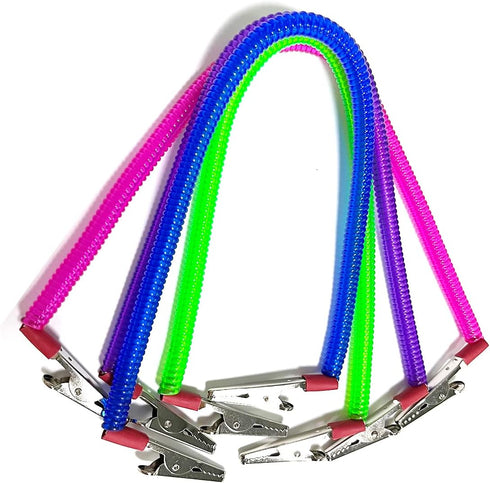 4 Pieces Multicolor Napkin Holder Bibs Clips for Dental, Neck Chains with