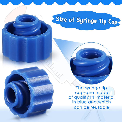 Syringe Tip Caps, No Needle Lock Cap for Feeding Tubes Lab Supplies, Blue (150 Pieces)