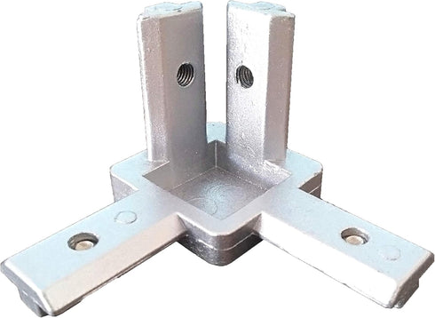 8PCS 3-Side End Corner Bracket Connector with Screws - For 6mm T-Shape Aluminum Extrusion Profile European Standard