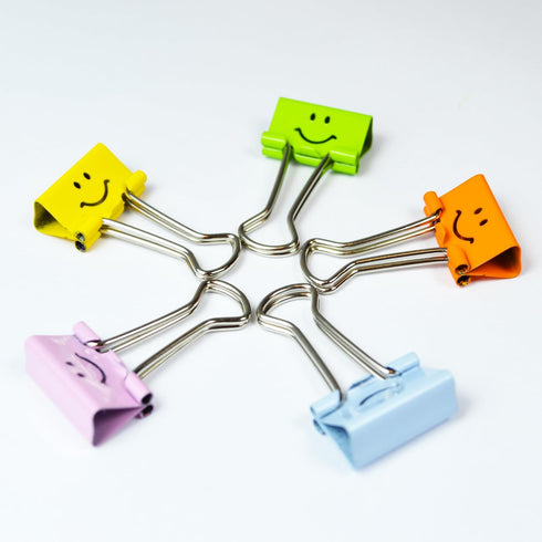 RAPESCO Smile Foldback Clips 3/4", Assorted Colours, Pack of 80