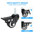 1.5 Inch 2 Pack 360 M8 25mm PATIKIL Stem Casters, PU Threaded Stem Caster Wheel with Brake Degree Rotation x