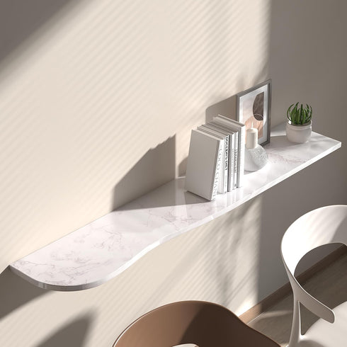 White/Gray Glossy Marble Contact Paper Wallpaper, 15.8"x78.7", Self Adhesive Thick Removable Vinyl for Kitchen