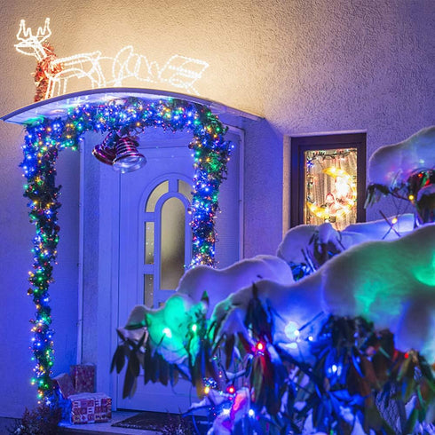 2 Pack 144ft 400 8 Solar Christmas String Lights Outdoor - Total LED Modes Outdoor Solar Lights, Waterproof Fairy