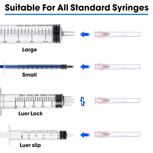 100 Pack 34 4mm Ga Disposable Needles with Caps for Scientific and Industrial Dispensing Individually Wrapped