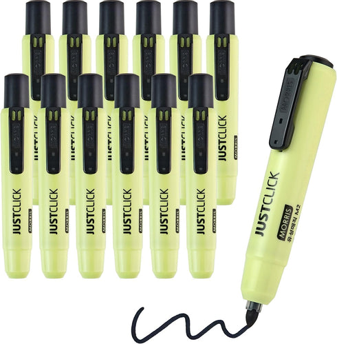 Carrotez 12 Count Retractable Permanent Markers, Thick Barrel, Low Odor, Bold Writing, Bullet Tip, Black