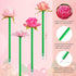 Leery 15 Pieces Mixed Floral Gel Ink Rose Pens, Ballpoint Pens for Valentine's Day, Birthday Party, Office Supplies