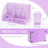 Flexzion Desk Top Caddy Organizer, Purple Office Desk Accessories with 6 Compartments, Drawer