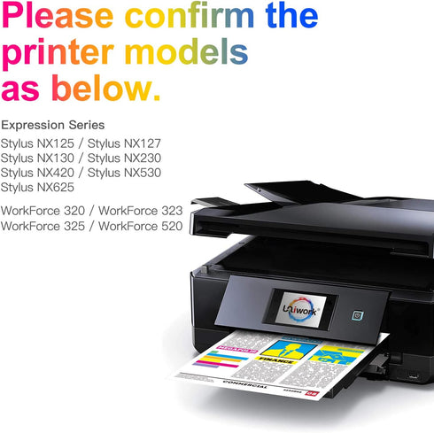 Uniwork Remanufactured Ink Cartridge Replacement for Epson 125 T125, 10 Pack for NX125 NX127 NX130 NX230 NX420