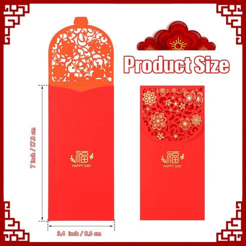 Pajean 20 Pcs Chinese New Year Red Envelopes, Year of Snake 2025 Hong Bao Lucky Money Gift Pockets