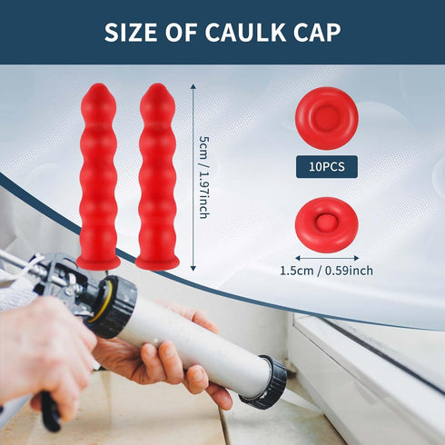 Zonon 100 Pieces Caulk Cap, Caulk Saver Finishing Tool Tube Covers for Sealing and Preserving, Red
