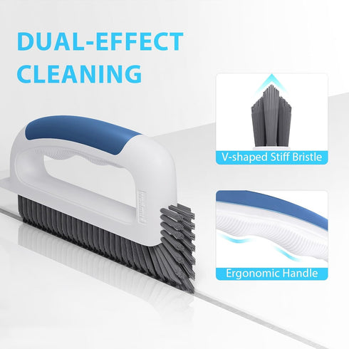 Blue,1 Lumkew Grout Cleaner Brush for Floors Tile Corner, V Shape Stiff Scrubber Cleaning Bathroom Shower, Pcs