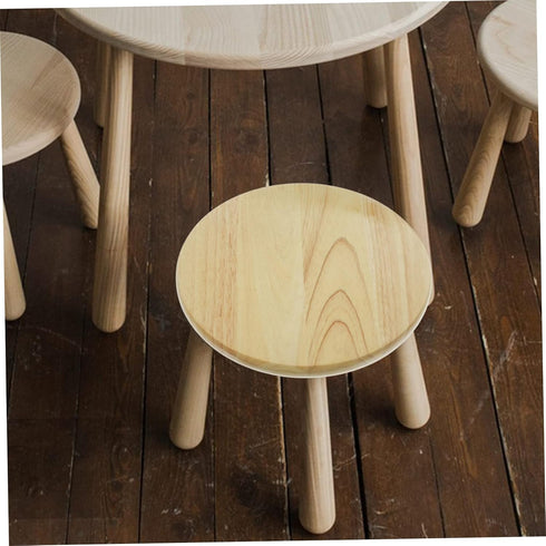 PRETYZOOM Wooden Round Stool Seat Replacement for Restaurant Bar Stool Wooden Cushion Solid Seat Cover for Dining