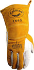 Caiman Premium Goat Grain TIG/Multi-Task Welding Gloves, Split Cowhide Back, 4-Inch Extended Cuff, White/Gold, X-Large (1540-6)