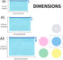 Toplive Plastic Mesh Zipper Pouch, 15 Packs (A4/A5/A6 Size, 5 Colors), Waterproof Document Bag for School Office