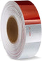 2" X 164FT DOT-C2 Reflective Tape - 6" Red x 6" White Waterproof Conspicuity Tape for Trailers, Cars, Trucks
