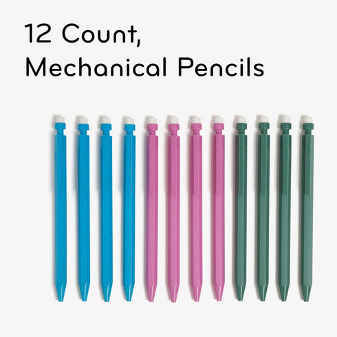 U Brands U-Eco Recycled Mechanical Pencils, Set of 12, Speckled Brights, Medium Tip (0.7 mm) Lead (6591U01-24) by U Brands