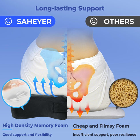 Tailbone SAHEYER Bed Sore Cushions for Butt, Memory Foam Pressure Relief Pillow with Center Hole and Cutout, for Long
