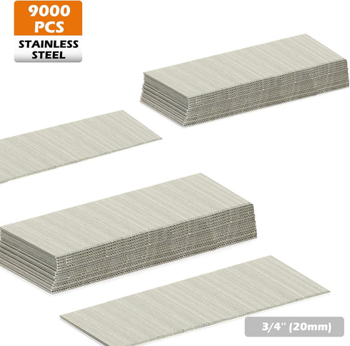 23 Gauge Stainless Steel Micro Pin Nails, 9,000 PCS/Box, 3/4-inch Headless Pins for Pneumatic Pin Nailer