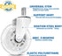 Office Chair Wheels Replacement, 3 Inch Rubber Desk Chair Casters for Smooth Rolling on All Floors