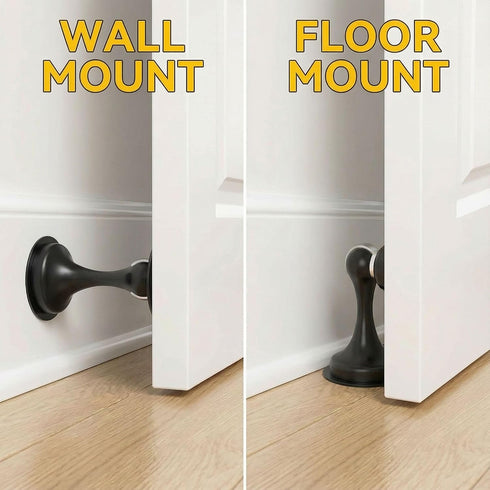 bqoeesok 2 Pack, 3M Magnetic Door Stoppers Heavy-Duty Stainless Steel Door Stop for Wall and Floor Mount, No-Drill Tape