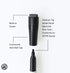 U Brands Fine Tip Dry Erase Markers, Low Odor Whiteboard Markers with Eraser, Black, Set of 12