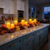 4" 5" 6" Set 3 8-Key Flameless Candles of Outdoor Indoor Ivory Pillars Battery Operated Flickering Candles Include
