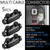 5 Pcs Black Insulated Wire Connectors, Multi Cable Splice Connector, 2 Ports, Double Side Entry, Oxide Inhibitor (2/0-6