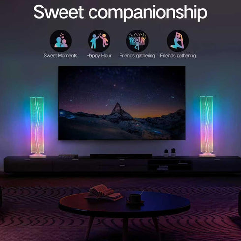 Yunseity Modern Table Lamp Night Light Bedside Lamp with Remote Control RGB Color Changing Adjustable Brightness USB