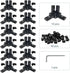 12Pcs Black 2020 Series 3-Way End Corner Bracket Connector with Screws + 1 Wrench for Slot 6mm 20S Aluminum Rail