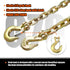 TKK G80 Transport Binder Chain, 3/8 Inch x 8 Foot Heavy Duty Chain for Transporting and Towing Equipment