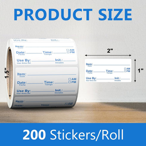 Risepekt 200 2"x1" 30 Pcs Dissolvable Food Labels Roll, Dishwasher Safe, Dissolves in Water in Sec, Removable Freezer