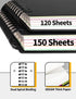 SUNEE Graph Paper Notebook - 300 Pages, 5 Subject, 8.2"x10.8", 5 x 5mm Grid, 5 Pocket Colored Dividers, 3-Hole Punched Quad Paper for Math, Engineering, Writing/Drawing Journals, Black by SUNEE