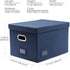 PRANDOM File Organizer Box - Collapsible Decorative Linen Filing Storage with Lids, Set of 1, Letter/Legal Size, Navy