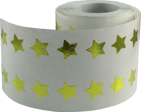 Metallic Gold Star Shape Stickers, 0.50 Inch, 1,000 Adhesive Labels