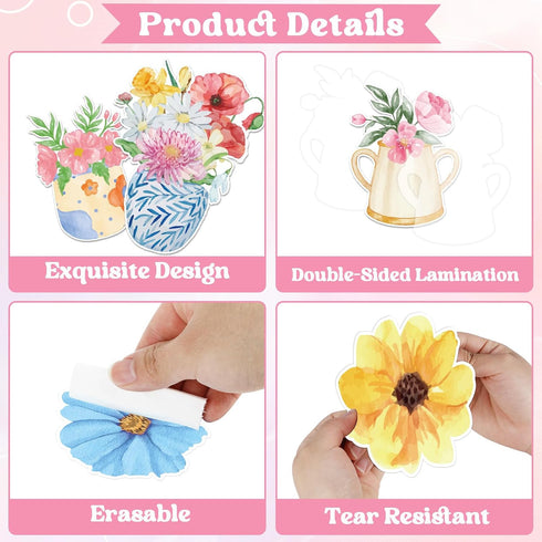 74pcs Set Spring Bulletin Board Decorations Flower Bookshelf Bulletin Board Amazing Things Happen Here Paper Cutouts