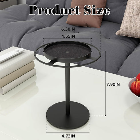 LSK Metal Sunglasses Organizer, Eyeglasses Holder Stand with Storage Tray, Anti-Slip Pads for Desk, Matte Black