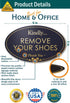 Remove Your Shoes Sign, Black/Gold, Engraved, 3" x 5", Fade Resistant, Indoor/Outdoor Use, USA MADE